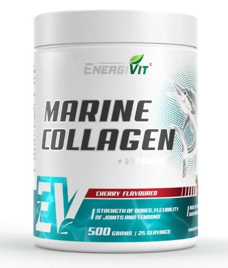 Колаген EnergiVit Marine Collagen+Vitamin C 500 грам Смак : Cherry, фото 1