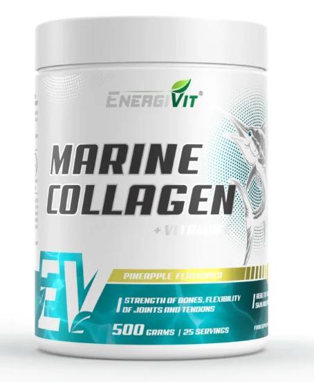 Колаген EnergiVit Marine Collagen+Vitamin C 500 грам Смак : Ананас (pineapple), фото 1