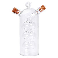 Пляшка для олії та оцту 2 в 1 скляна 400 мл для оливкової, соняшникової олії та оцту HP-34-15