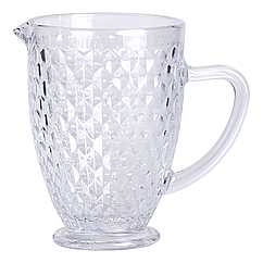 Глек для напоїв 1 літр для компоту, мохіто, лимонаду, сангрії прозорий скляний глек із ручкою HP-19-102