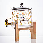 Лимонадниця з краном на дерев'яній підставці 2.6 л скляна HP-34-16, фото 3