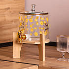 Лимонадниця з краном на дерев'яній підставці 2.6 л скляна HP-34-16, фото 5