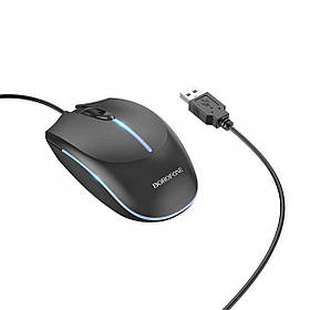 Миша BOROFONE BG10 Soaring game luminous wired mouse Black ly