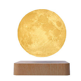 Магнітна левітаційна лампа HCNT Levitating Lamp Moon Light Wood Grain ly