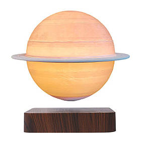 Магнітна левітаційна лампа HCNT Levitating Lamp Saturn Dark Wood Grain ly