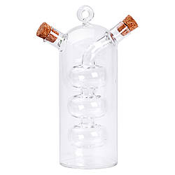 Пляшка для олії та оцту 2 в 1 скляна 400 мл для оливкової, соняшникової олії та оцту HP-34-15