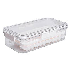 Контейнер для заморозки льоду з кришкою 72 відсіку 30.5х16х7.5 см харчовий контейнер пластиковий Бежевий HP-27-9