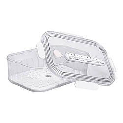 Контейнер для їжі пластиковий 32.5х22.5х11 см харчовий контейнер з індикатором дати 4.2 л Білий HP-27-2