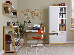 Сучасні дитячі білі меблі з письмовим столом у дитячу кімнату для хлопчика дівчинки Стека ВМВ Холдинг