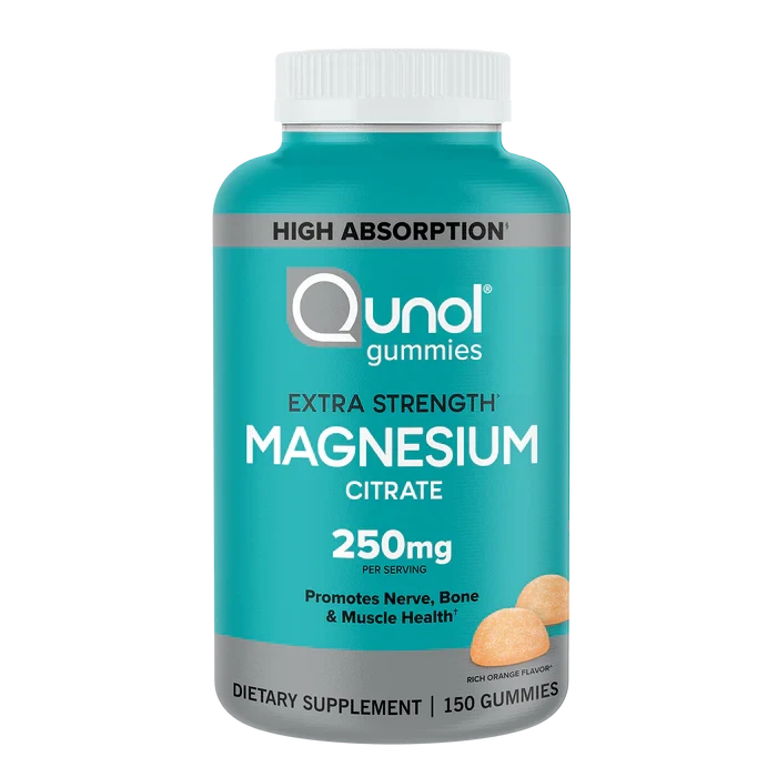 Qunol Magnesium К'юнол – жувальні цукерки з цитратом магнію 250 мг, 150 шт, апельсиновий смак., фото 1