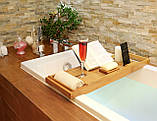 Розсувний бамбуковий піднос полиця на ванну Ruhhy 9710, фото 8