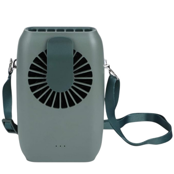Вентилятор підвісний портативний з кліпсою акумуляторний USB Зелений, фото 1