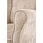 Англійське крісло з вухами Hermes бежеве з тканинною оббивкою на дерев'яних ніжках, фото 8
