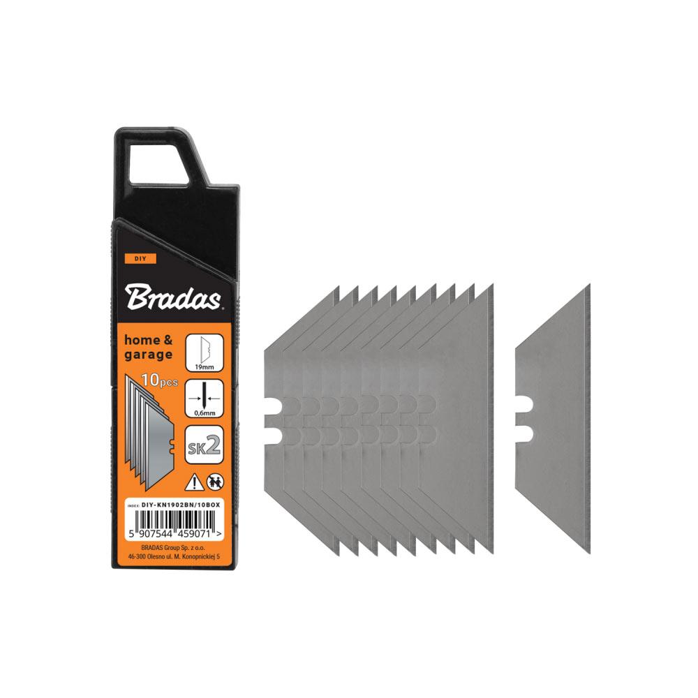 Запасні трапецієподібні леза 19 мм NEUTRAL, 
коробка, 10 шт., DIY-KN1902BN/10BOX, фото 1