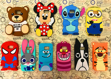 Гумовий 3D чохол накладка бампер для Samsung Galaxy S7 Гумові звірі