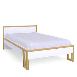 Сучасне стильне підліткове ліжко полуторне 120*200 см біле для дівчинки хлопчика Стека ВМВ Холдинг