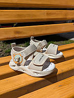 Стильні босоніжки для хлопчика бежеві 26 27 детские босоножки сандали для мальчика Jong Golf