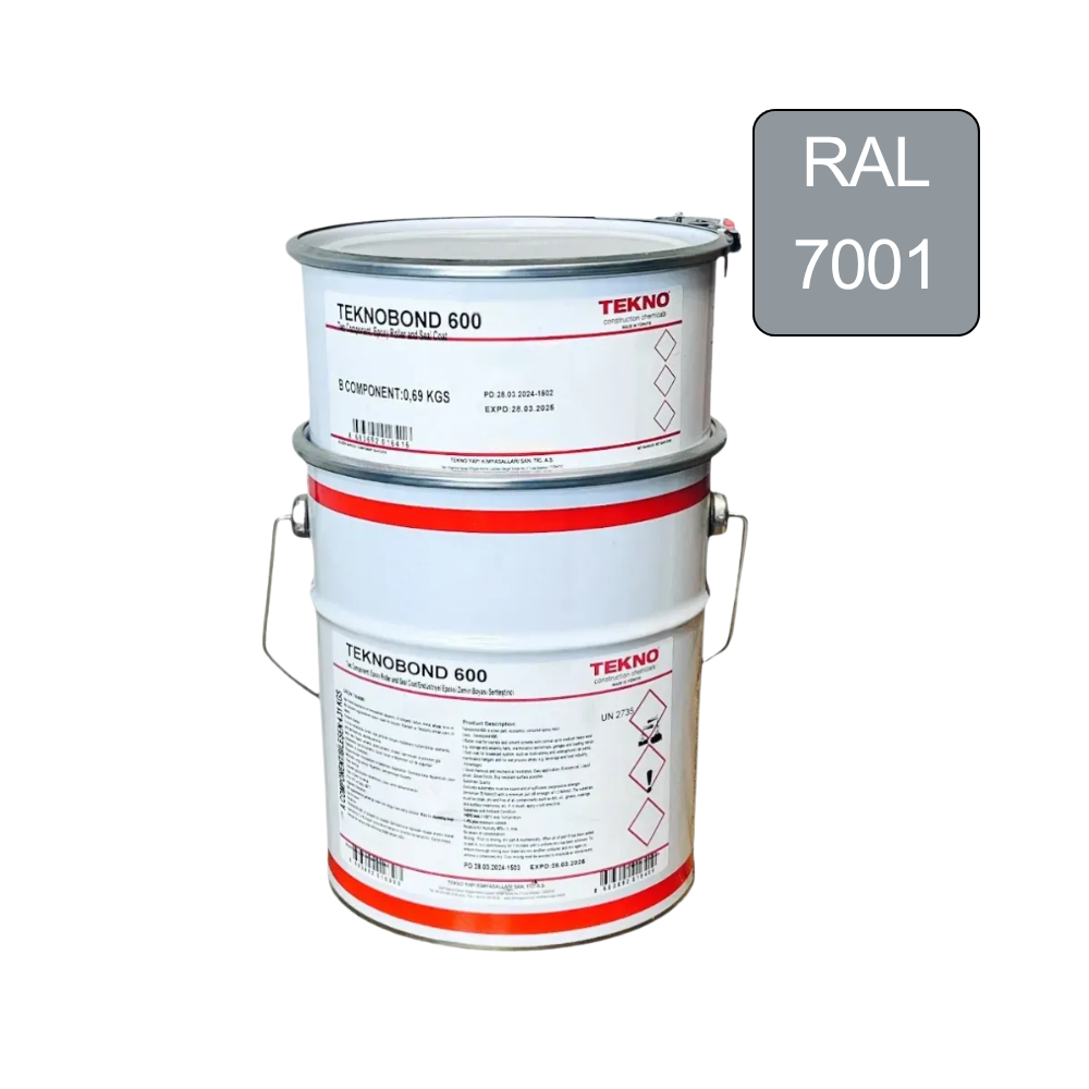Епоксидна фарба для бетонної підлоги Teknobond 600 5 кг світло сіра (RAL 7001), фото 1