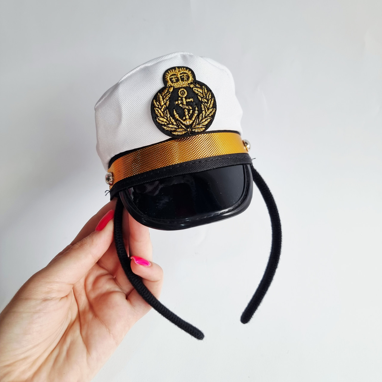 Обруч із кепкою моряка №1, розмір 52-56 см