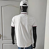 Футболка поло чоловіча біла короткий рукав бавовна літо, фото 4