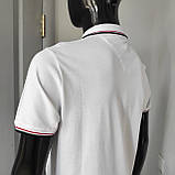 Футболка поло чоловіча біла короткий рукав бавовна літо, фото 5