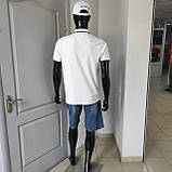 Футболка поло чоловіча біла короткий рукав бавовна літо, фото 6
