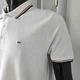 Футболка поло чоловіча біла короткий рукав бавовна літо, фото 8