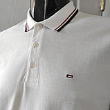 Футболка поло чоловіча біла короткий рукав бавовна літо, фото 9