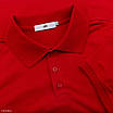 Чоловіча футболка поло червоного кольору з преміальної турецької тканини лакоста, вільний крій, фото 8