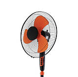 Вентилятор підлоговий тришвидкісний RAINBERG RGB-1601 Чорний з жовтогарячим, фото 2