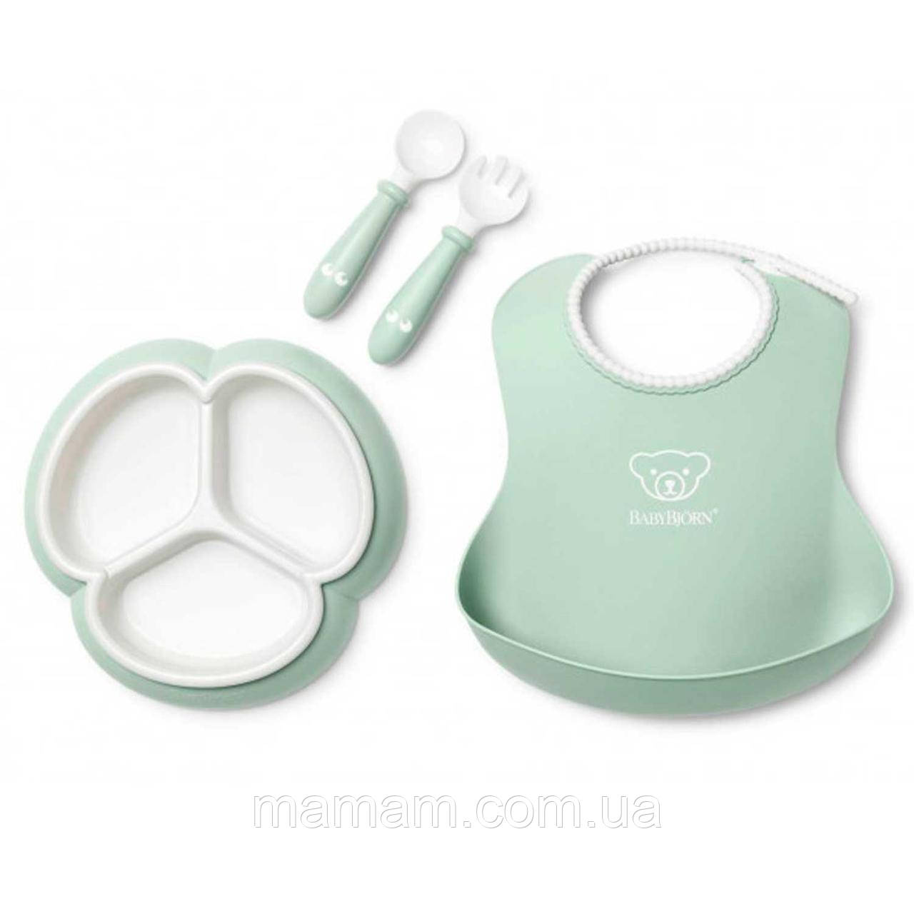 Набір дитячого посуду BabyBjorn 4 ел. Powder Green, фото 1