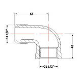 Кут чавунний 1/2 НР, фото 2