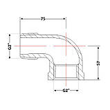 Кут чавунний 2" НР, фото 2