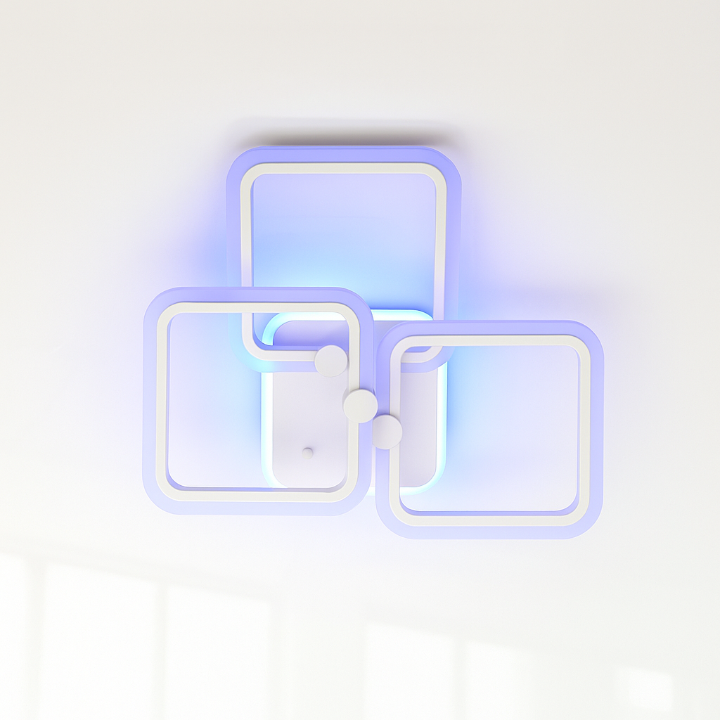 Люстра плоска стельова Vatan Light 96W до 20 м² колір Білий 1175/3 WH 3color, фото 1