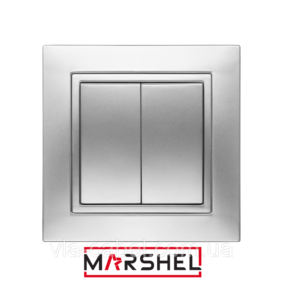 Вимикач двухкл. серія "IDEAL SILVER" ТМ"MARSHEL", фото 1