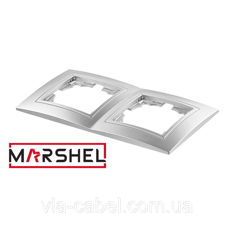 Рамка двомісна серія "ELEGANT SILVER" ТМ"MARSHEL", фото 1