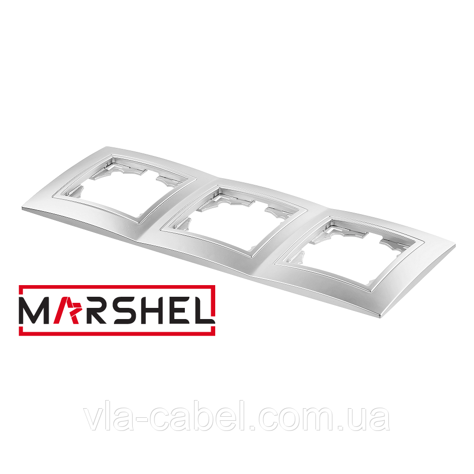 Рамка трьохмісна серія "ELEGANT SILVER" ТМ"MARSHEL", фото 1