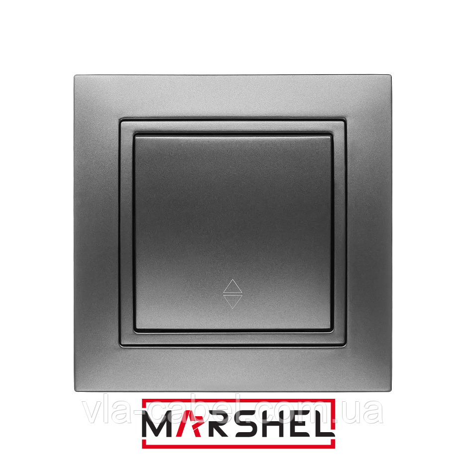 Вимикач одноклав. прохідний (2 напрямки) серія "ELEGANT GRAFFITE" ТМ"MARSHEL", фото 1
