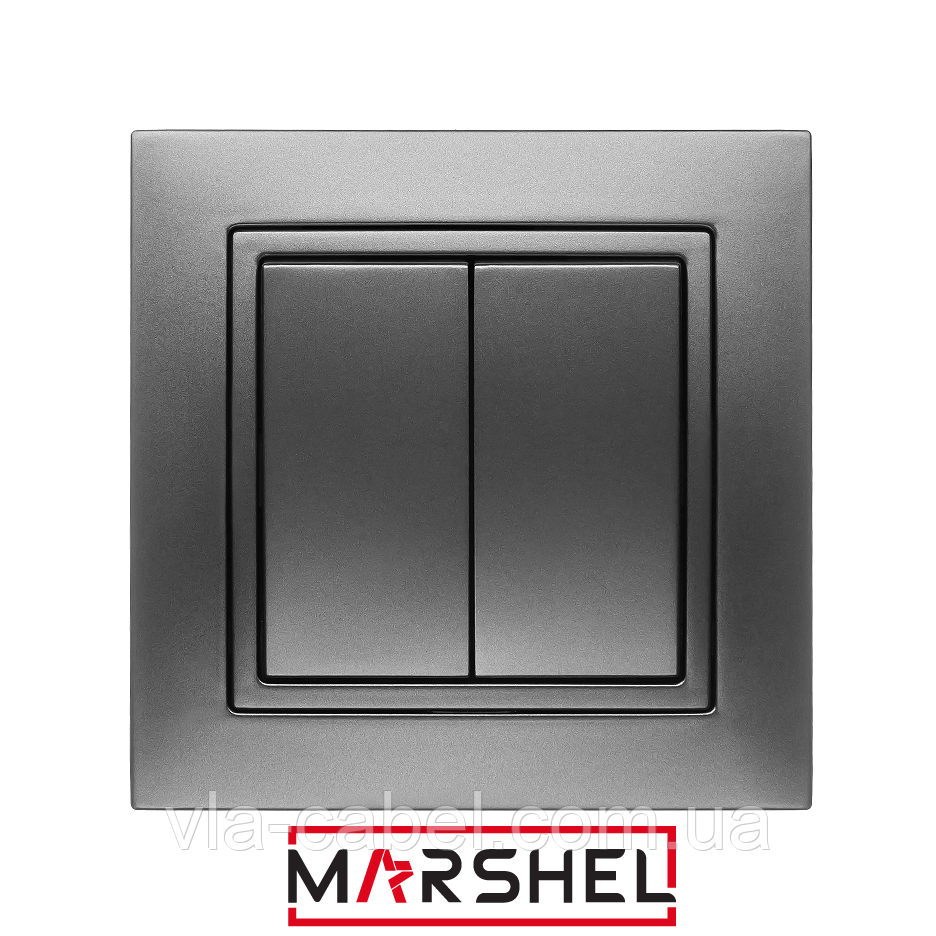 Вимикач двухкл. серія "ELEGANT GRAFFITE" ТМ"MARSHEL", фото 1