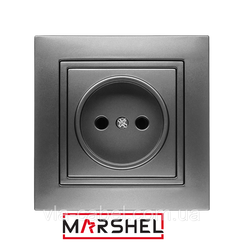 Розетка одномісна серія "ELEGANT GRAFFITE" ТМ"MARSHEL", фото 1