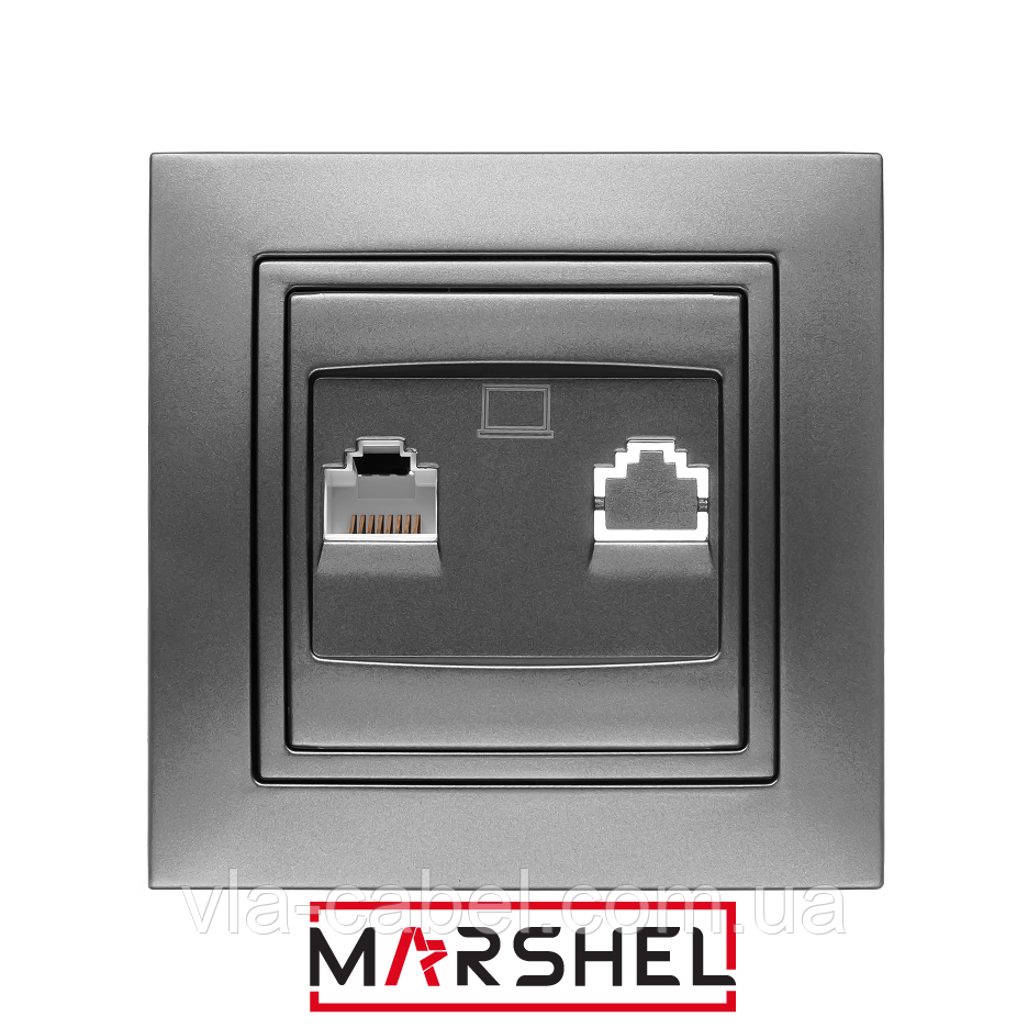Розетка комп'ютерна серія "ELEGANT GRAFFITE" ТМ"MARSHEL", фото 1