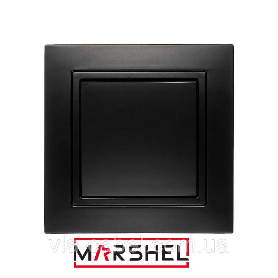 Вимикач одноклавішний серія "ELEGANT BLACK" ТМ"MARSHEL", фото 1