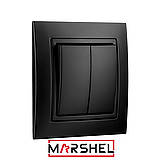 Вимикач двухкл. серія "ELEGANT BLACK" ТМ"MARSHEL", фото 2