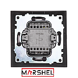 Вимикач одноклавішний з LED підсвічуванням прохідний серія "ELEGANT BLACK" ТМ"MARSHEL", фото 3
