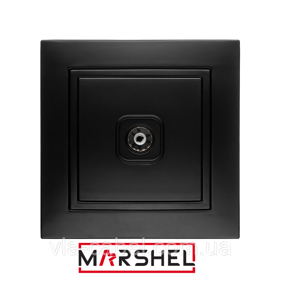 Розетка телевізійна серія "IDEAL BLACK" ТМ"MARSHEL", фото 1
