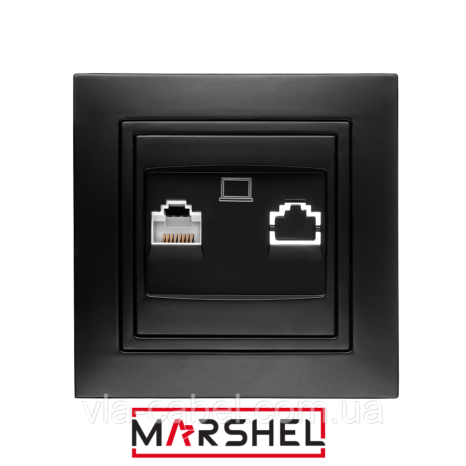 Розетка комп'ютерна серія "ELEGANT BLACK" ТМ"MARSHEL", фото 1