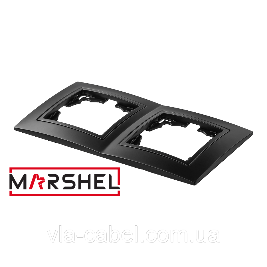 Рамка двомісна серія "ELEGANT BLACK" ТМ"MARSHEL", фото 1