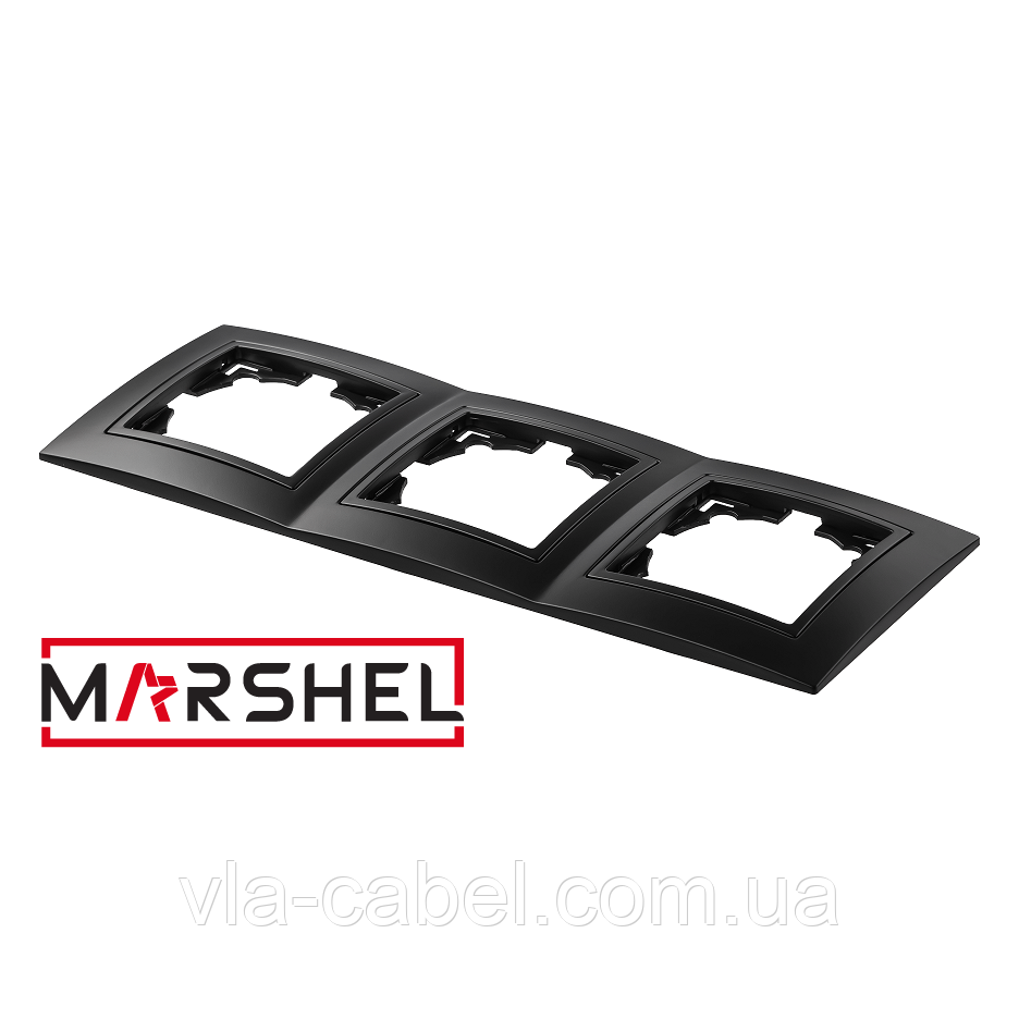 Рамка трьохмісна серія "ELEGANT BLACK" ТМ"MARSHEL", фото 1