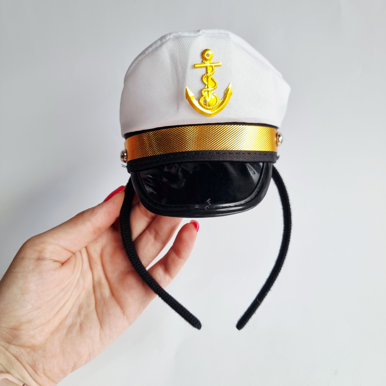 Обруч із кепкою моряка №2, розмір 52-56 см