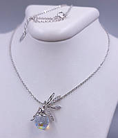 Намисто металеве з елементами зі скла